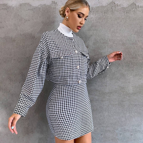 Tight-Fitting Dress Top Jacket Suit